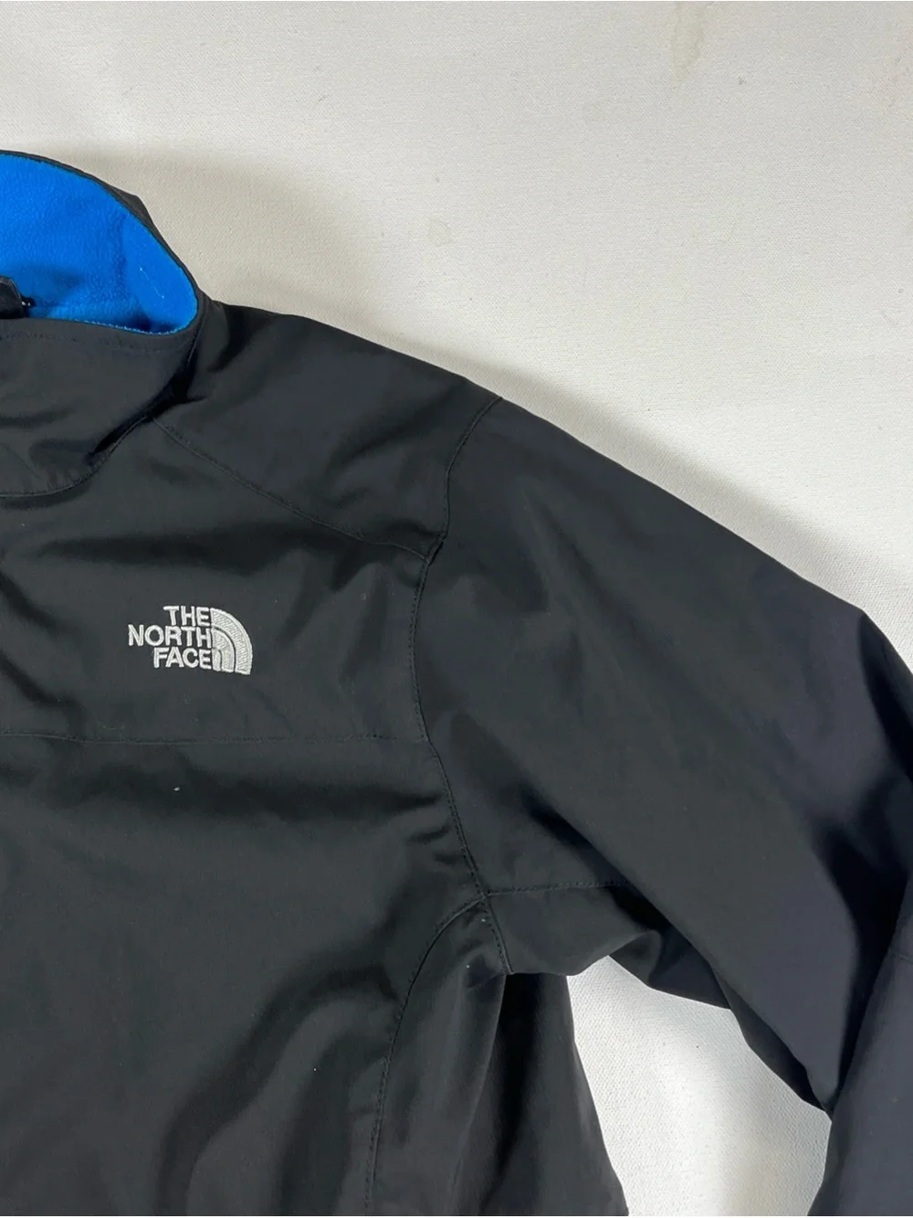 The North Face Jacket Boys 14/16 Black Softshell Fleece Lined Full Zip Polartec